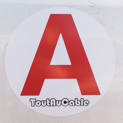 Sticker "A" jeune conducteur en mode ToutAuCable